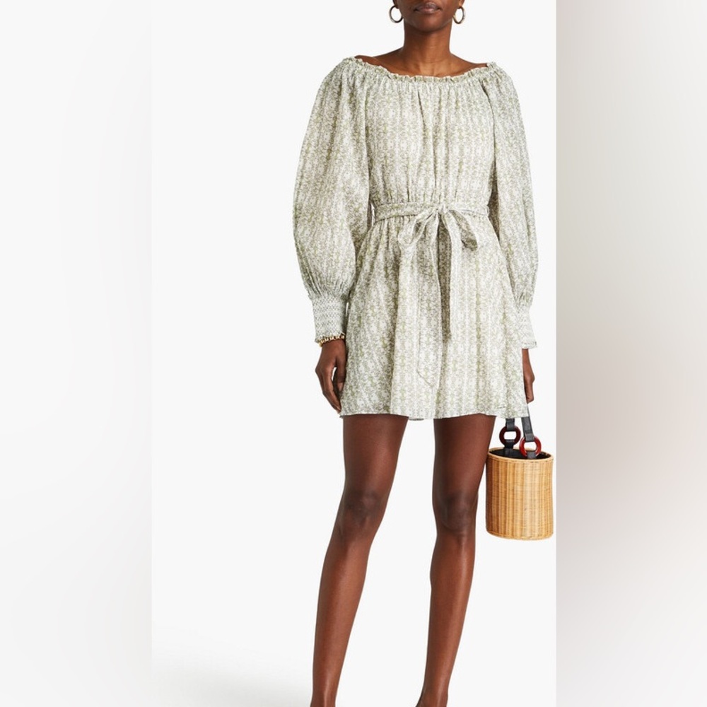 Alice + Olivia Light Green Patterned Dress